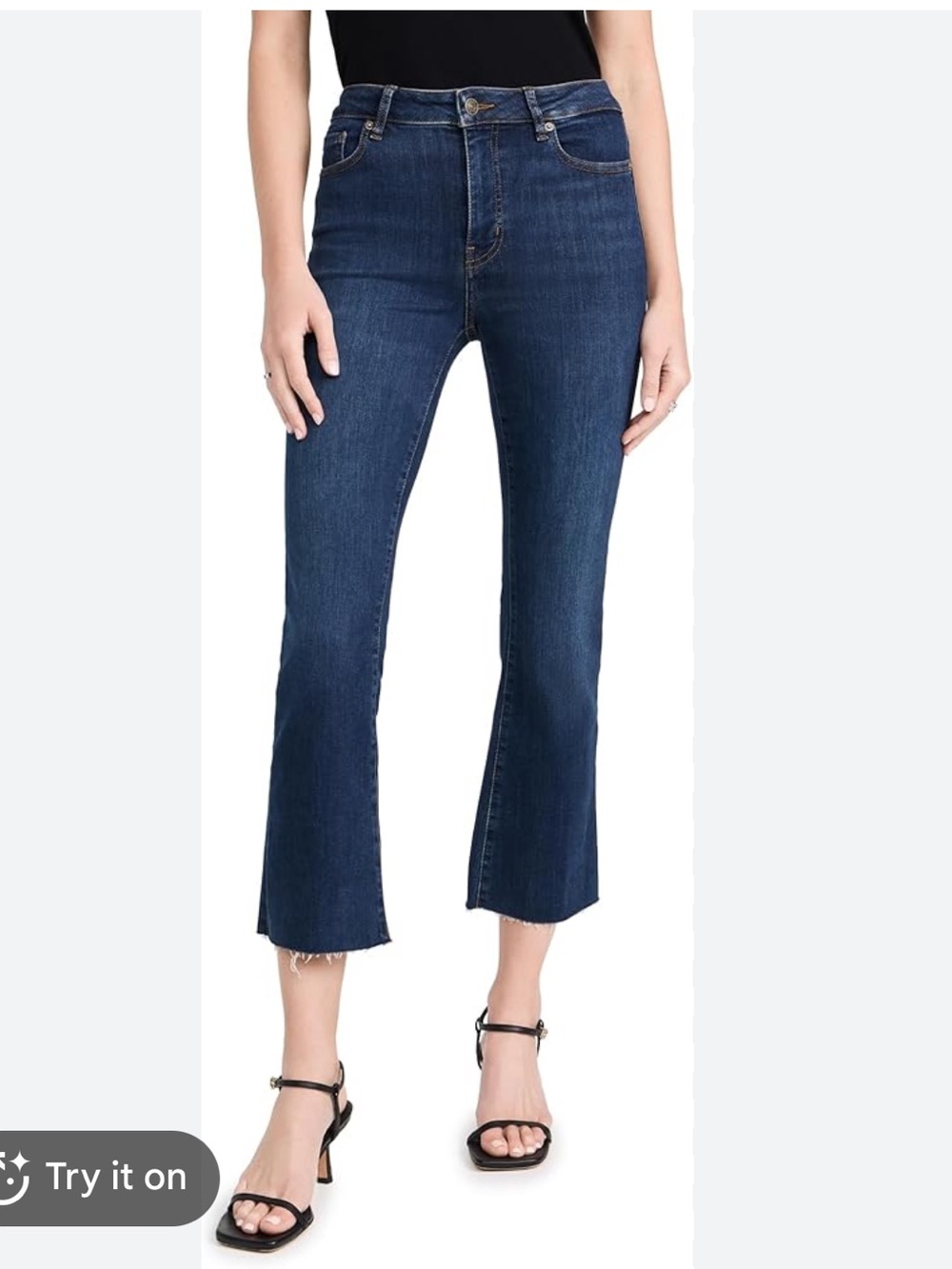Frame Le Crop Mini Boot Denim Dark Blue Jeans, 28
